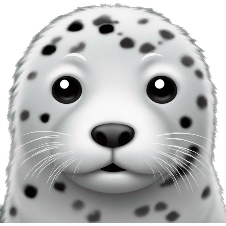 Fluffy gray seal with black spots emoji