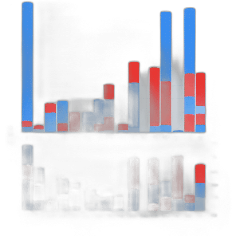 Column Charts with red and blue columns emoji