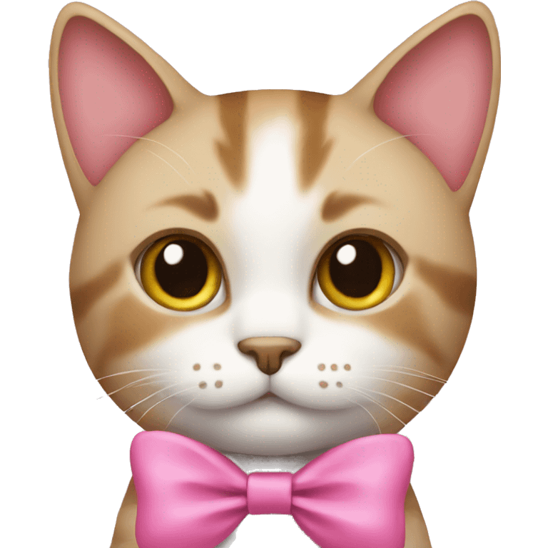 Cat wearing pink bow emoji