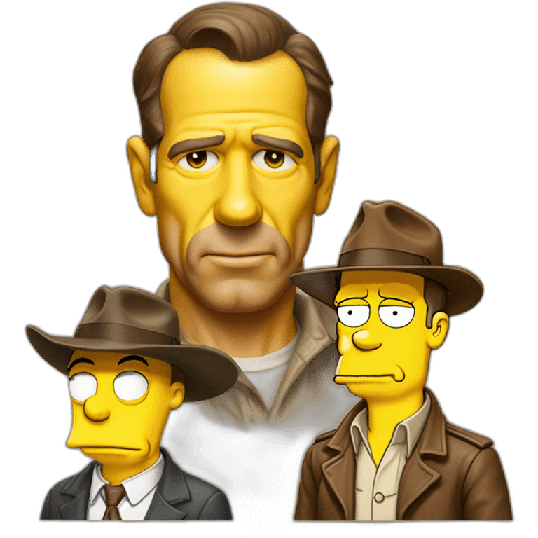 Humphrey bogart, Indiana jones, Homer Simpson emoji