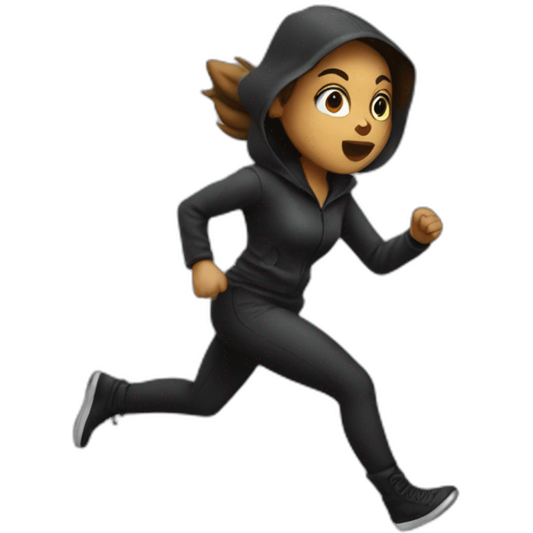 robber girl running emoji