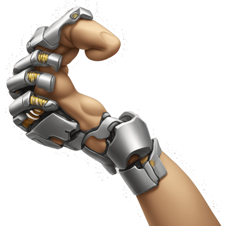 Cyborg arm only flexing bicep and shoulder emoji