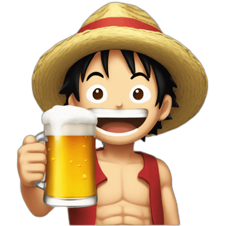 Luffy qui boit une bière emoji