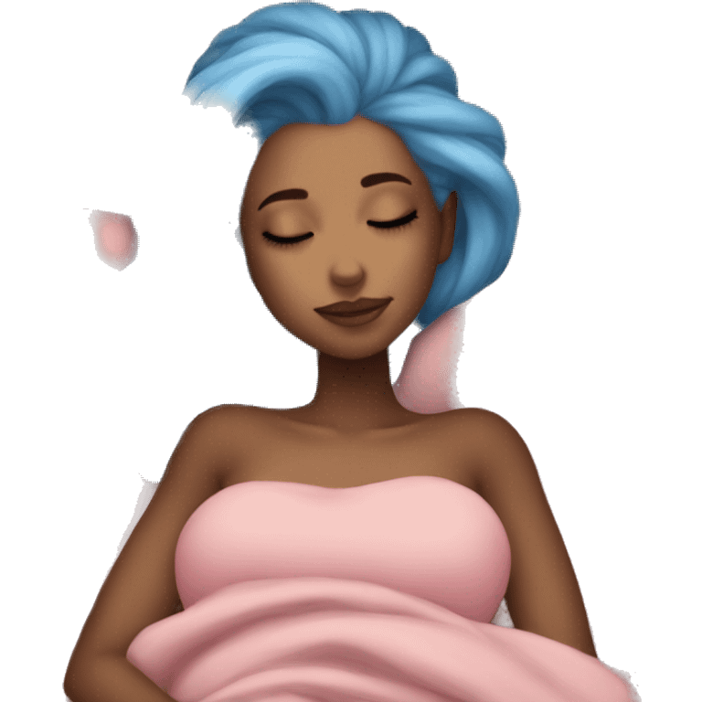 Ariana sleeping with blue hair emoji