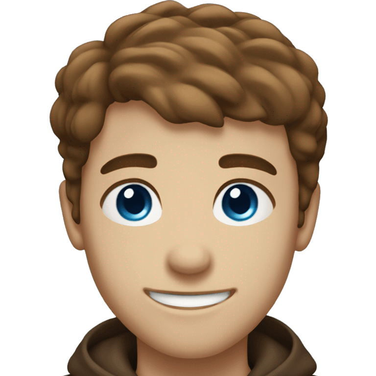 smiling boy with blue eyes with brown hair and brown beard emoji