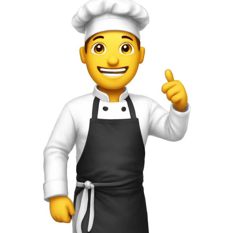 smiling chef in kitchen. Add background kitchen set emoji