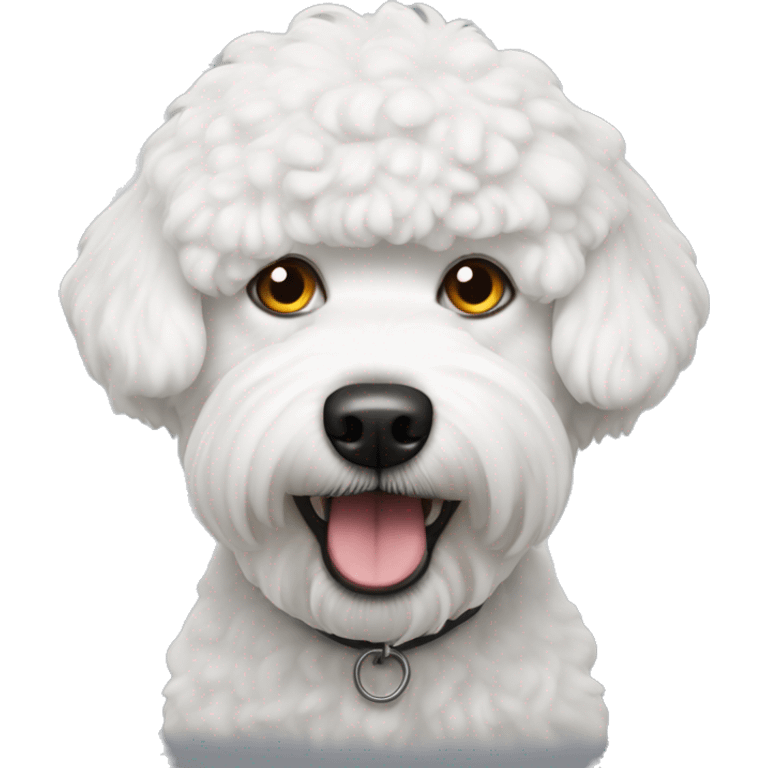 Mad white bichon dog emoji