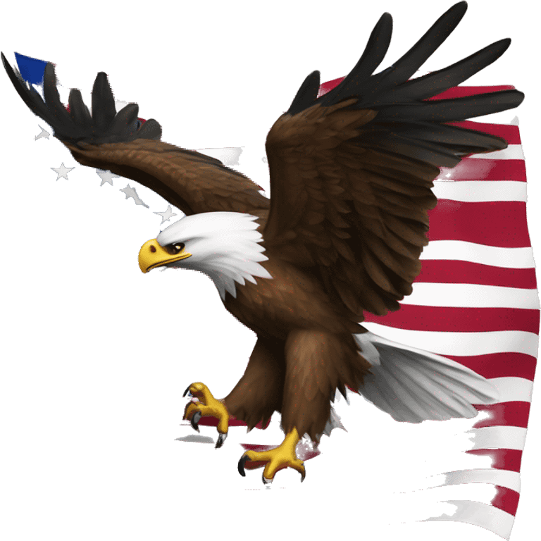 eagle with SMS on flag emoji