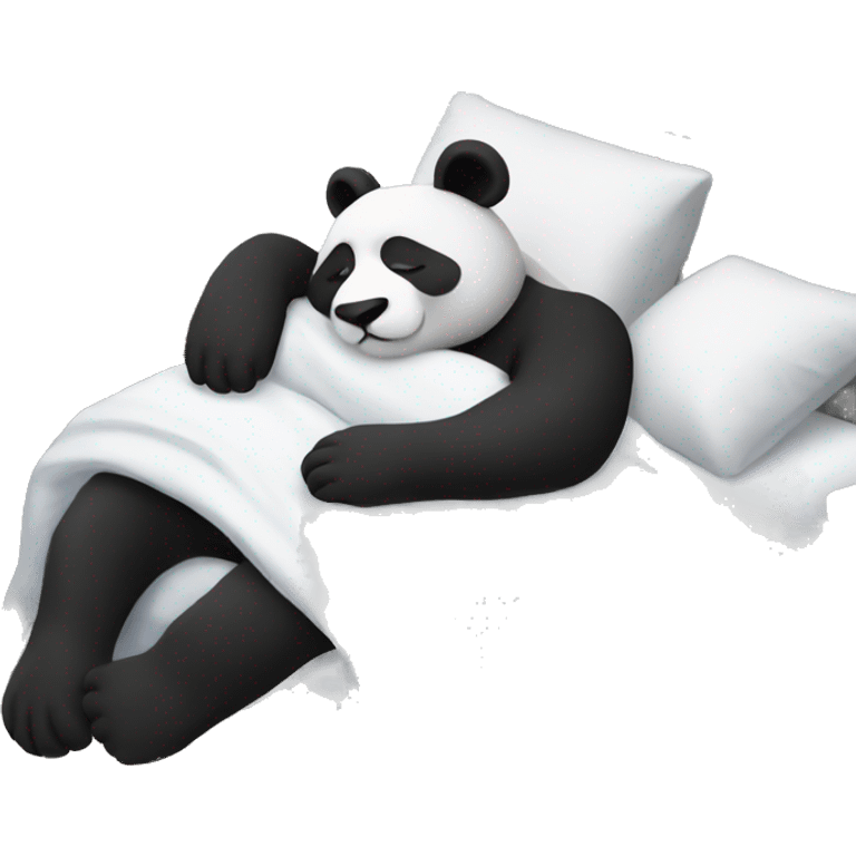 Panda sleeping in bed emoji