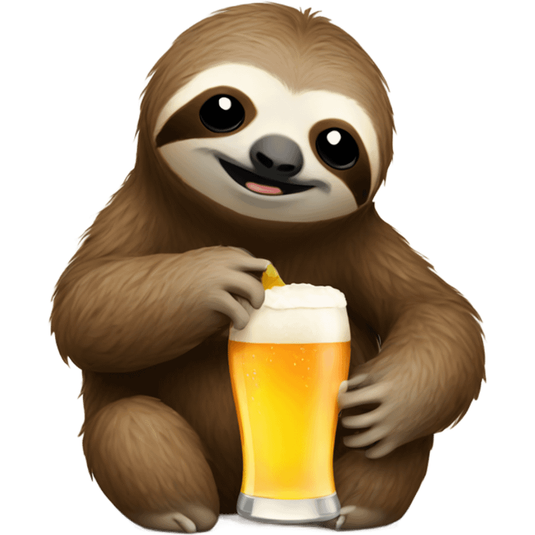 Sloth kissing a beer emoji