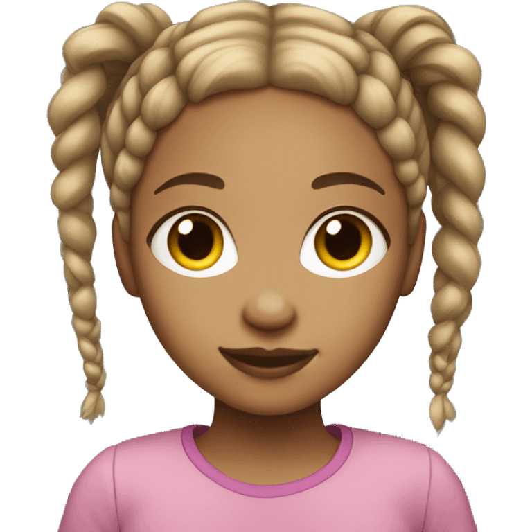 Light skin girl with braids emoji