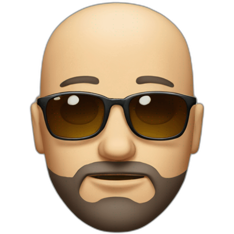 Very Serious Bald man with short beard and sun glasses emoji