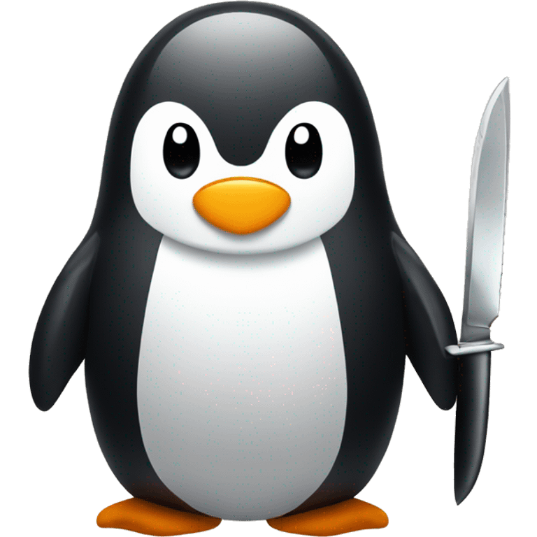 Penguin with the knife  emoji