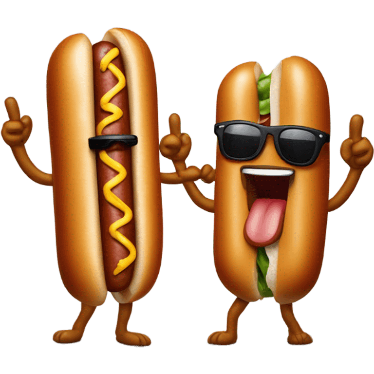 2 hotdogs in a rap battle emoji