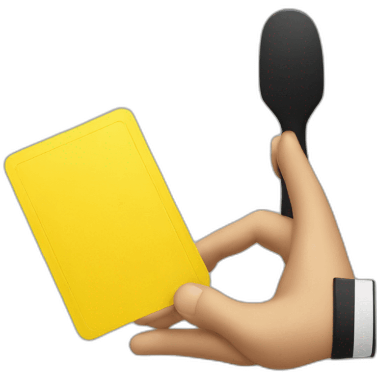 referee hand holding yellow card up emoji