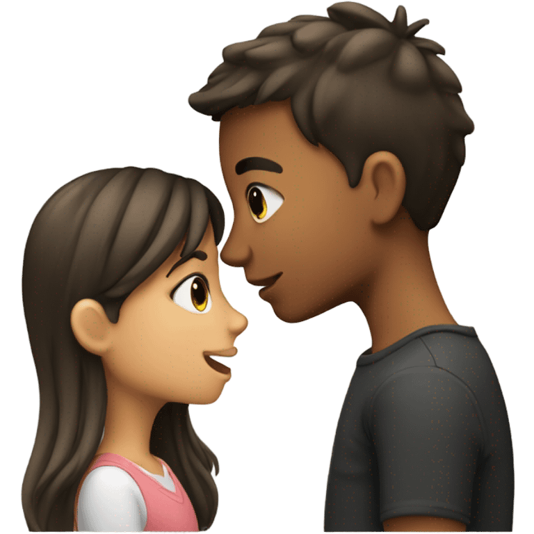 Girl kissing boy emoji