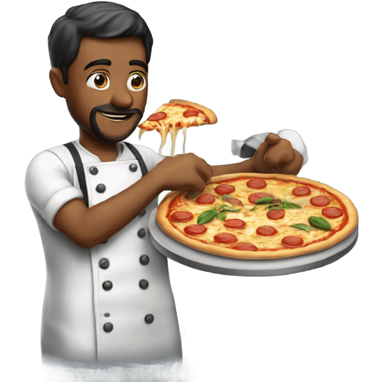 Man cook a pizza emoji