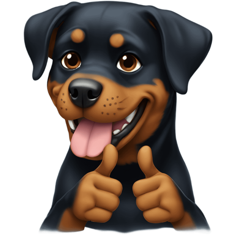 Rottweiler giving a thumbs up emoji