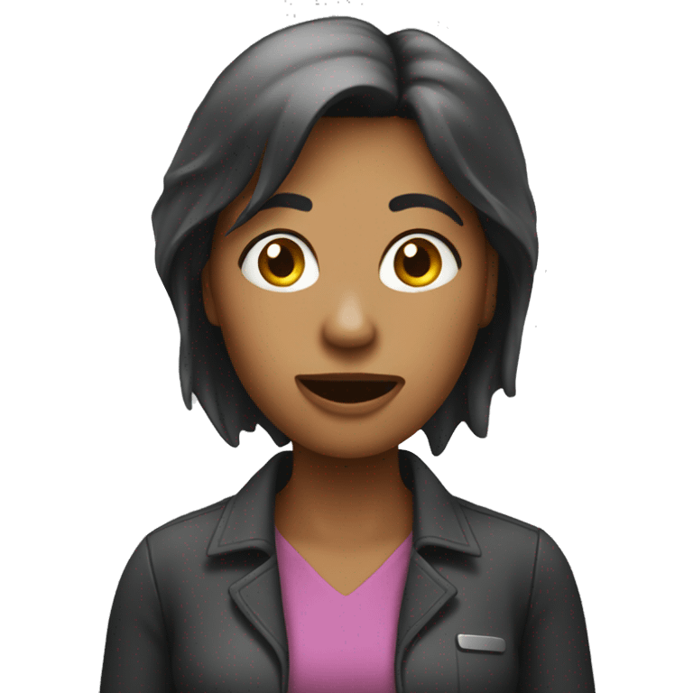 Woman with phone, bogger emoji