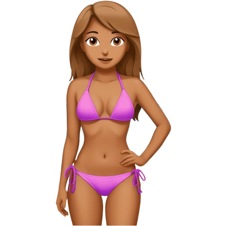 Female in a bikini on beach  emoji