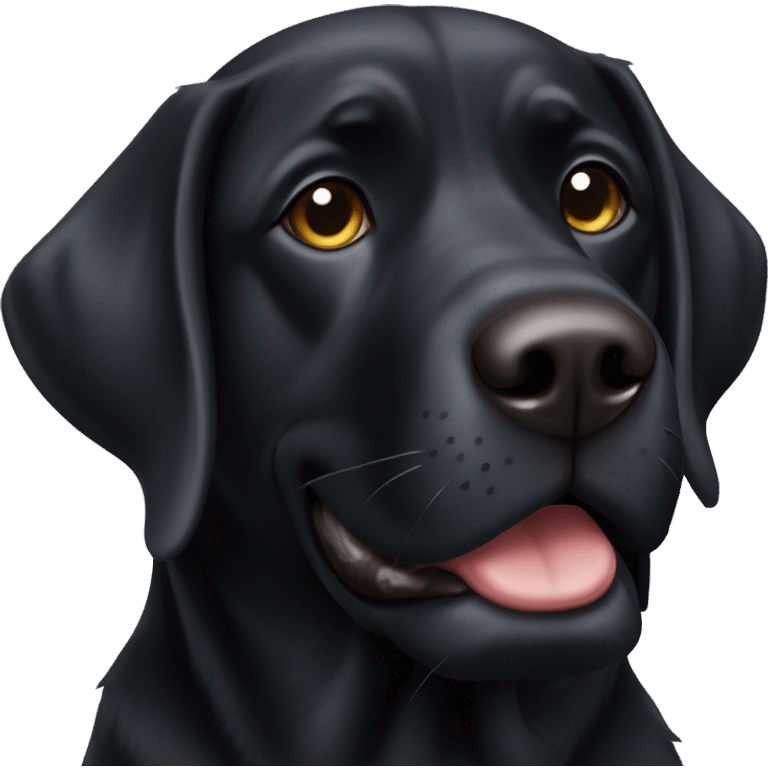 Chunky black lab blocky head  emoji