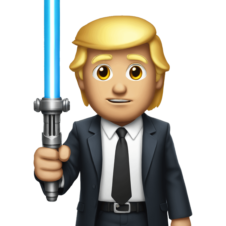 Donald Trump Holding A Light Saber emoji