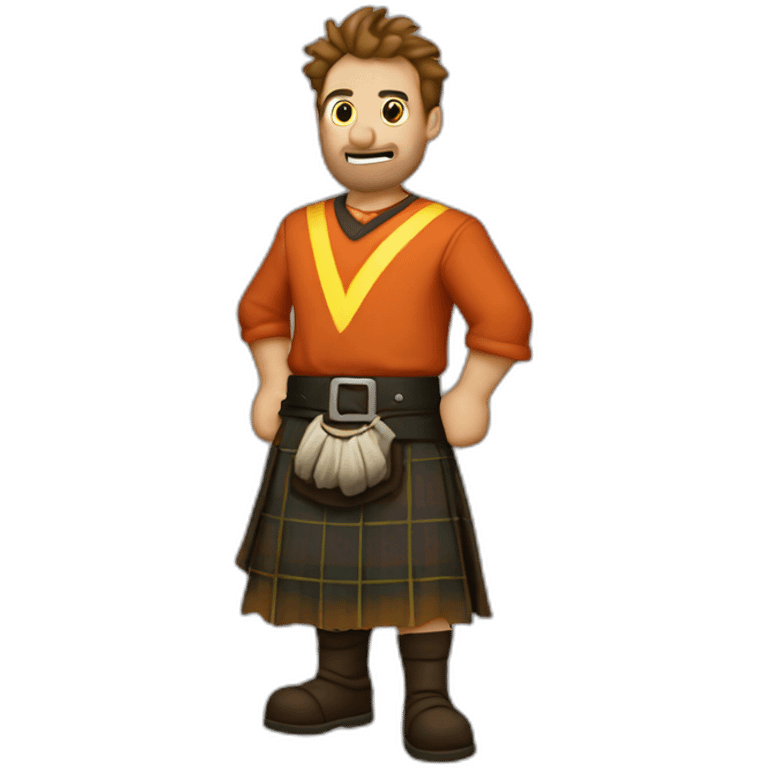 monty the arsonist wearing a kilt emoji