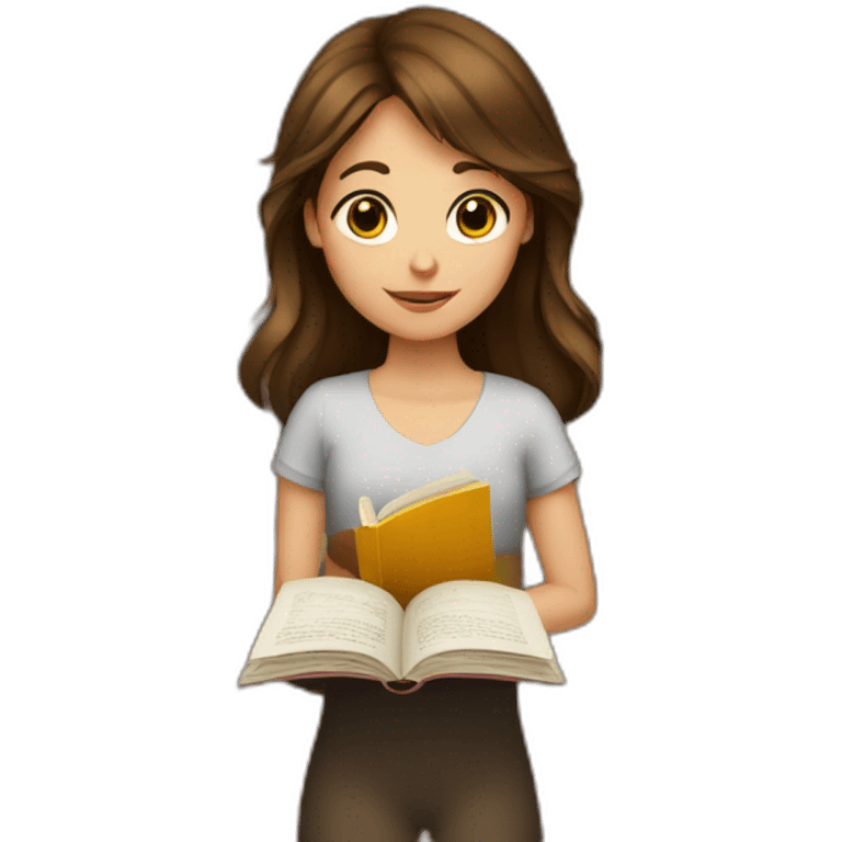 brown-hair-girl-reading-book emoji