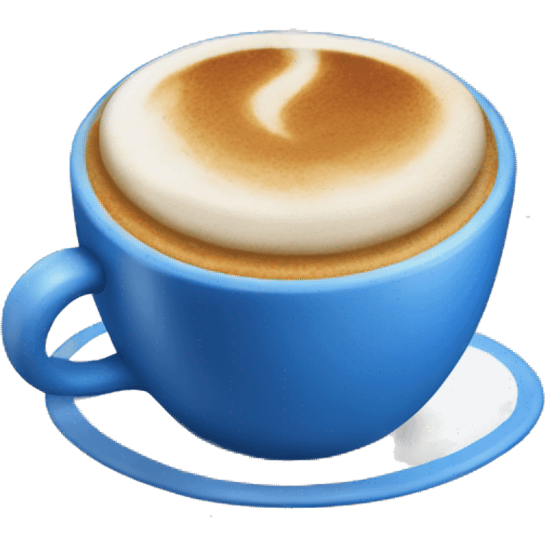 Blue cup of cappuccino  emoji