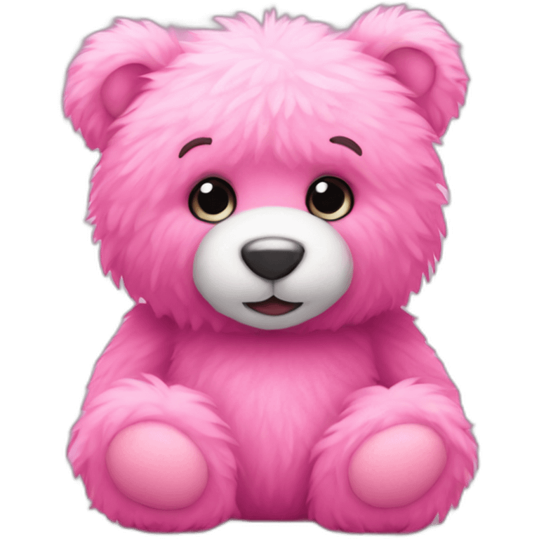 pink fluffy teddybear emoji