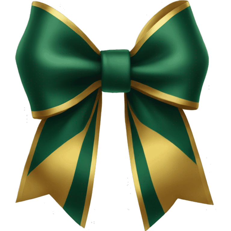 Forest green and gold bow emoji