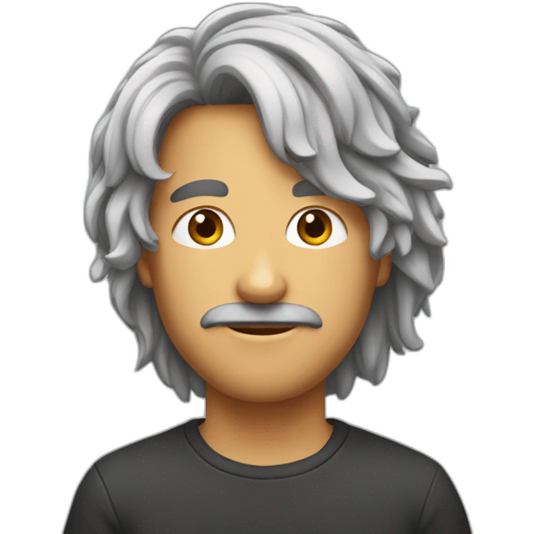 Homme au cheveux long choqué emoji