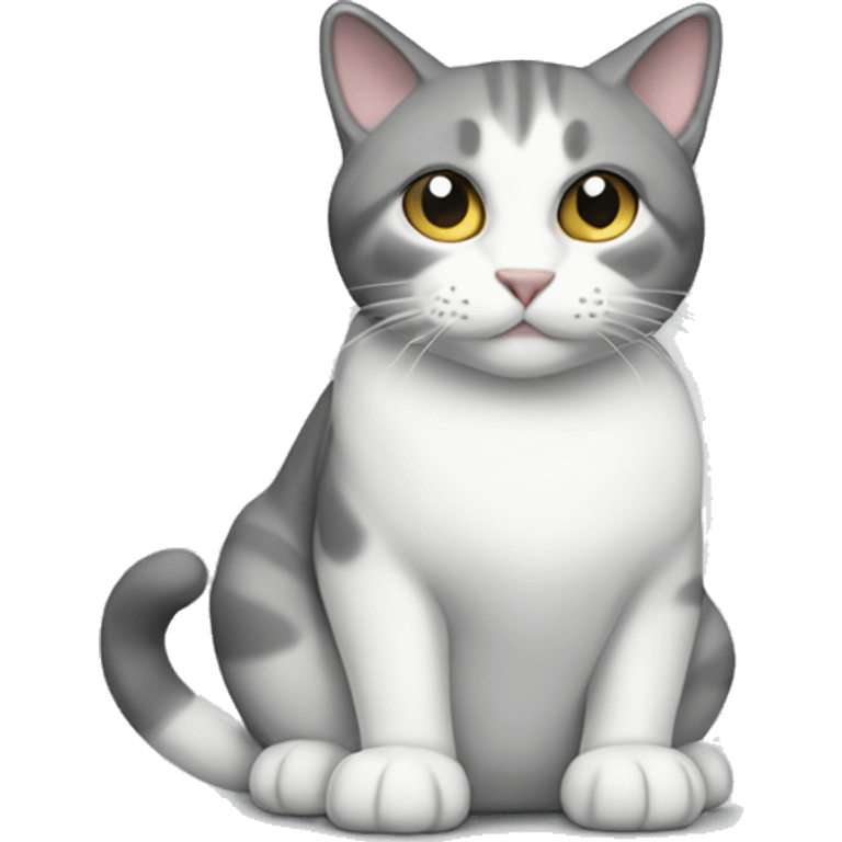 White and grey accent cat emoji