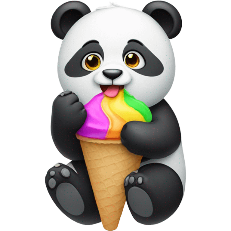 Panda eating ice cream emoji