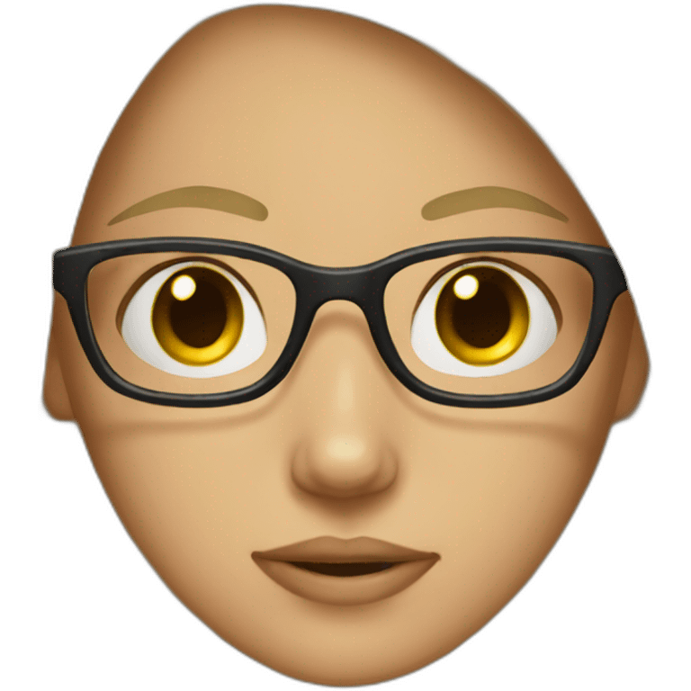 girl with glasses and also with a pimply foreheard emoji