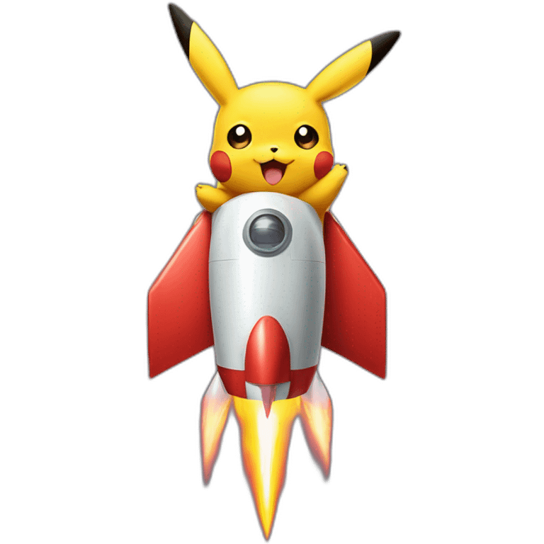 pikachu on a rocket emoji