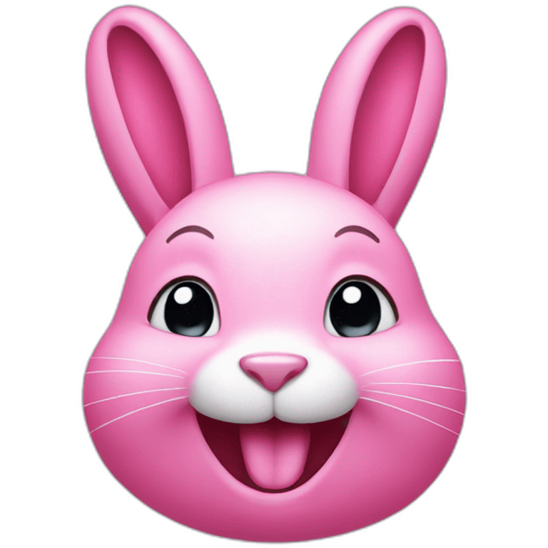 Pink rabbit winking emoji