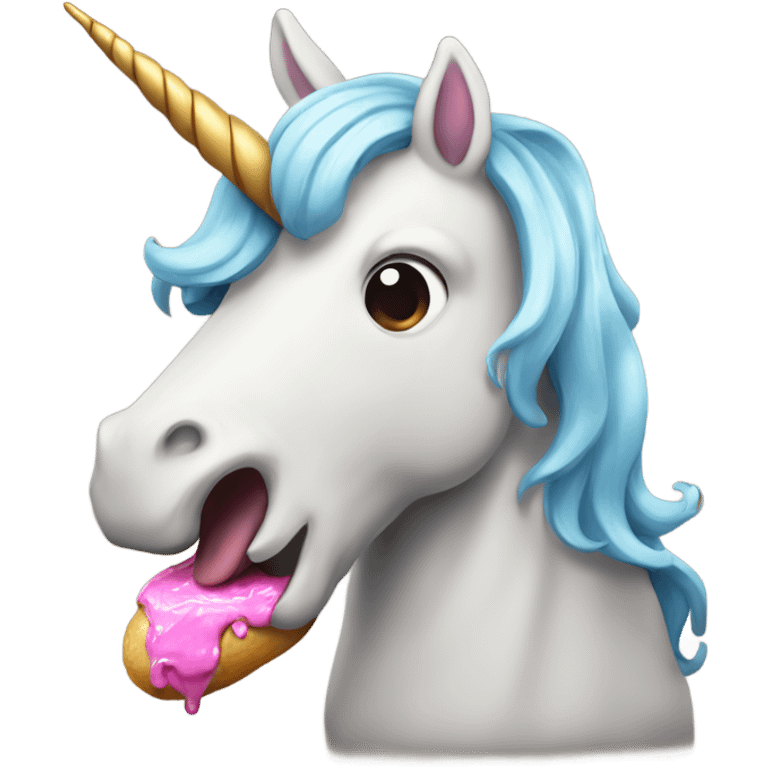 Unicorn eating poop emoji