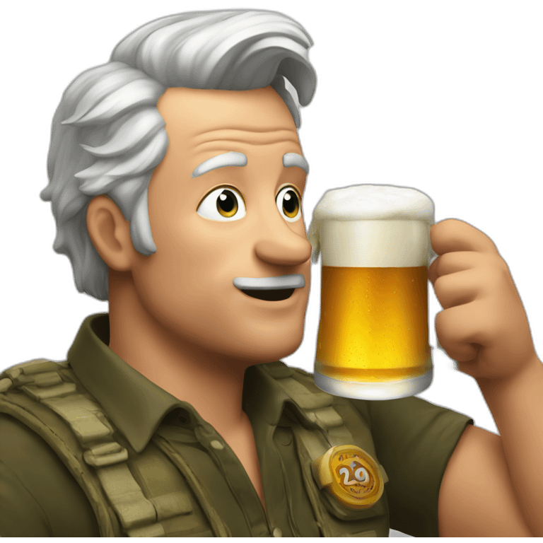 Geert wilder drinking a beer emoji