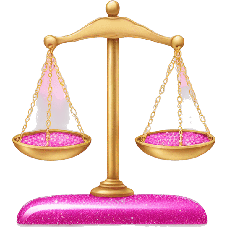 Pink balance scale with sparkles emoji