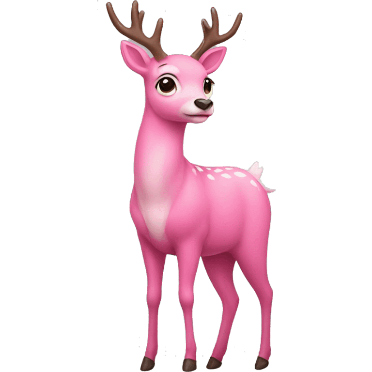 Pink deer emoji