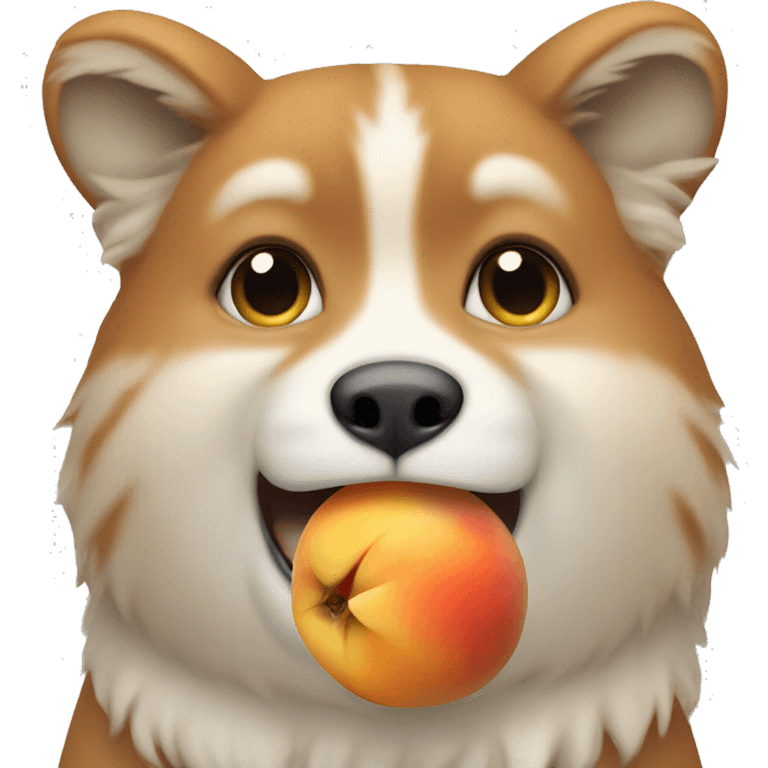 Animal eating a peach emoji