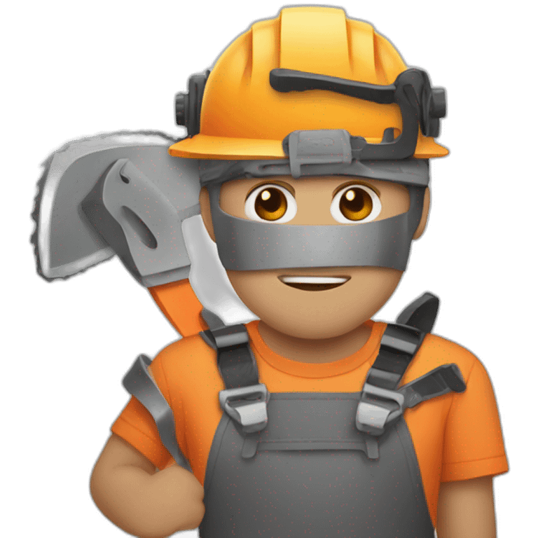 man with chainsaws for hands emoji