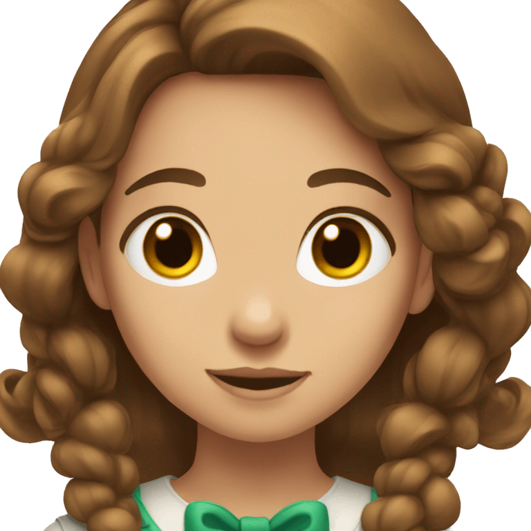 Girl with bow in her brown hair emoji