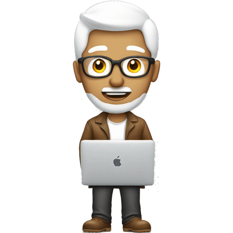 Hombre de piel blanca con una MacBook  emoji