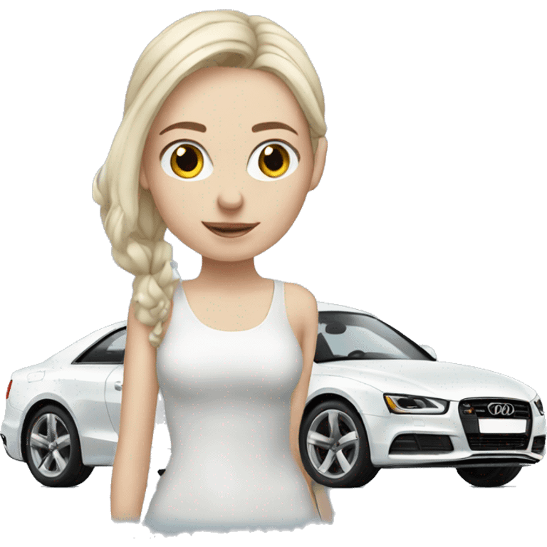 Pale girl with audi car emoji