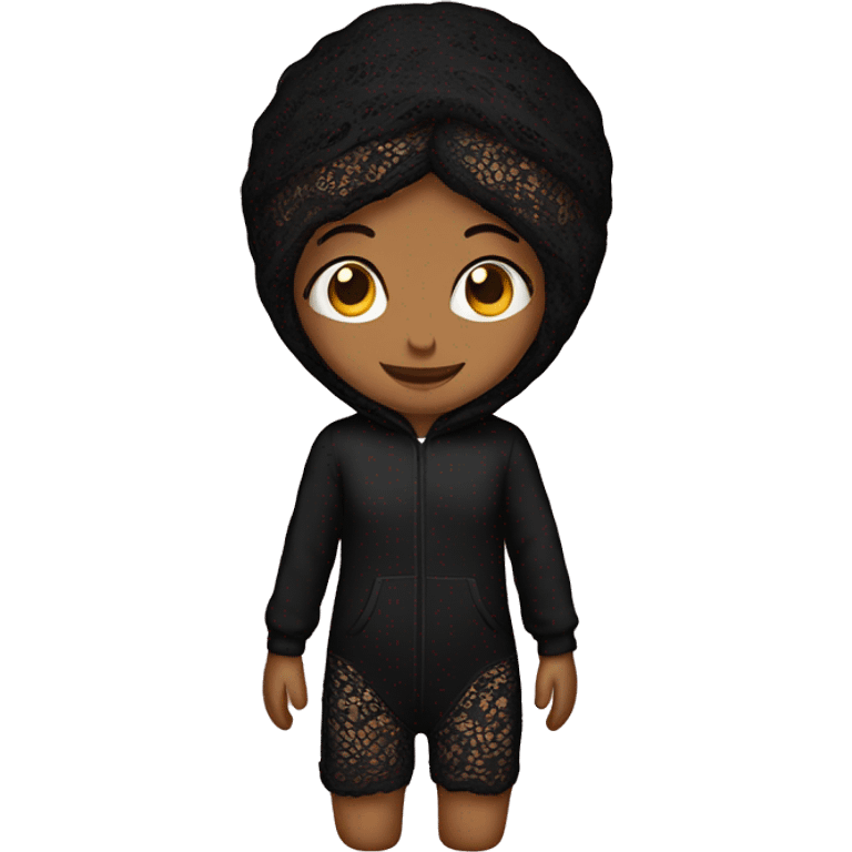 black lacy onesie emoji