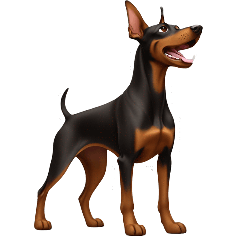 Brown dobermann barking emoji