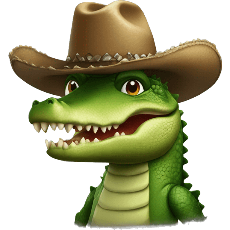 Crocodile wearing a cowboy hat emoji