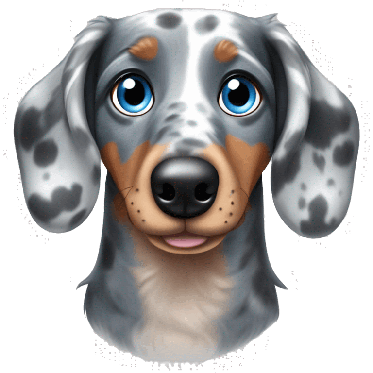 dapple blue merle dachshund with one eye blue emoji